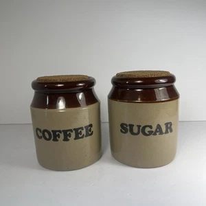 Pearsons of Chesterfield - Coffee & Sugar Storage Jar Pot Canister & Cork Lid - Foto 1 di 15