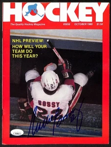 Revista de hockey Mike Bossy New York Islanders 1980 firmada por la corte JSA 197264 - Imagen 1 de 2