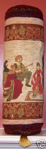 Burgundy & Beige 20" Long Turkish Cotton Blend Festival Design Pillow cover - Image 1 of 1