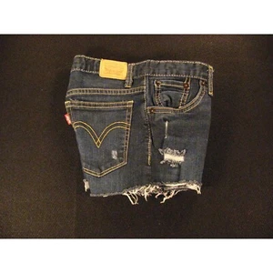 LEVIS Girlfriend CUTOFF JEAN SHORTS Juniour 10 Reg Blue Denim Daisy Dukes W 23 - Picture 1 of 12