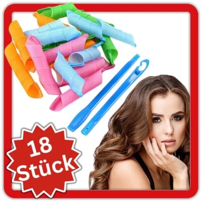 Spiral Lockenwickler Set Spiralwickler Spirallocken mit Styling Haken 18 Stück - Bild 1 von 4