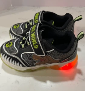 Jurassic World Boys Light Up Sneakers Hook & Loop Size 11Y - Picture 1 of 11