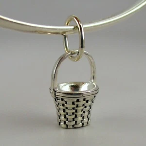 Sterling Silver MEASURING BASKET Charm for Bracelet MINI Miniature VINTAGE Cute! - Picture 1 of 4