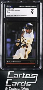 Barry Bonds 1992 Leaf #275 Black Gold Pittsburgh Pirates CGC 9 - Picture 1 of 2