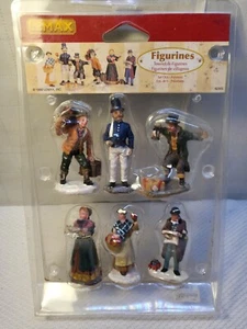 RETRO LEMAX POLYRESIN "TOWNSFOLK FIGURINES" 6 ACCESSORIES - Picture 1 of 12