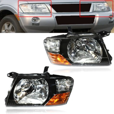 Par de faros delanteros izquierdo y derecho para Mitsubishi Pajero Montero 2000-2006 Foto 1 de 4