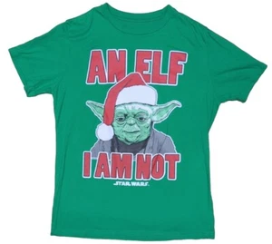 Star Wars Yoda T-Shirt "An Elf I Am Not" Weihnachten grün Grafik Gr. LG 42/44 - Bild 1 von 3