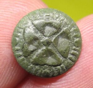 AUTHENTIC MEDIEVAL KNIGHTS TEMPLAR CROSS BUTTON EUROPEAN CRUSADER TIMES