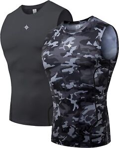 Milin Naco Sleeveless Compression Shirts for Men Compression Undershirts Dry Fit