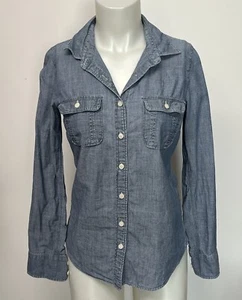 J.Crew Button Down Hemd Damen Gr. XS blau der perfekte Jeanslook einfarbig leicht - Bild 1 von 14