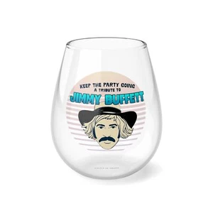 Jimmy Buffett Keep The Party Going Concert Commemorative Stemless Wine Glass - Picture 1 of 5