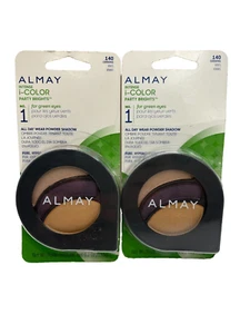 2 PACK Almay Intense Brights for Green Eyes 140 Greens Powder Eye Shadow - Picture 1 of 2