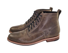 Helm Zind Mens Boots Olive Leather Lace Up Plain Toe Size 13 M