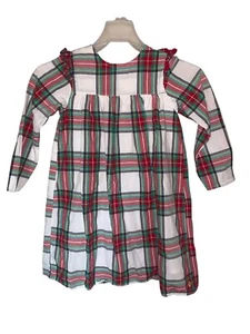 Happy Pink Chicken Dress Girls Christmas Holiday Size 7 years 100% Cotton - Picture 1 of 4