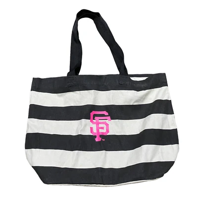 San Francisco Giants MLB подлинный товар в полоску сумка с короткими ручками черный кремовый розовый - Изображение 1 из 4