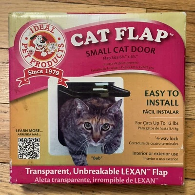 Puerta para gatos con solapa para gatos pequeños, tamaño con solapa 6,25"x 6,25", para gatos de hasta 12 libras NUEVO Foto 1 de 4