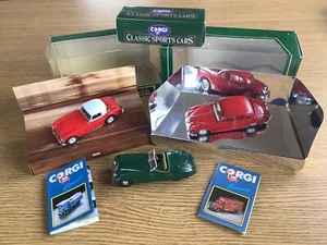 3 Corgi Classic Models Jaguar Mk2, Austin Healey No.D733, Jaguar XK120 Vintage. - Picture 1 of 15