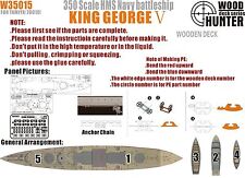 Hunter 1/350 W35015 Wood deck HMS King George V for Tamiya