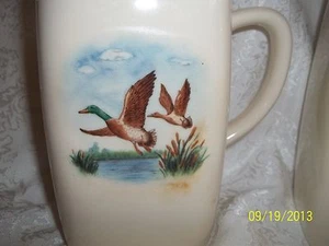 Selten NEU DEBCO Quadrat Wildlife Steinzeug Creme Enten Gänse Becher Wild Natur Szene - Bild 1 von 4
