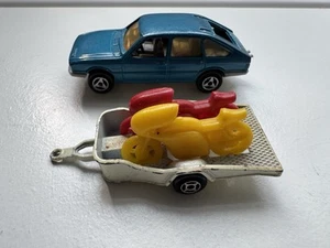 MAJORETTE NO 240 SIMCA 1308 WITH TRAILER & BIKES MADE IN FRANCE - Picture 1 of 6