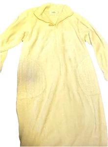 Vintage 1980s Stan Herman Yellow Terry Cloth Robe Medium - Picture 1 of 6