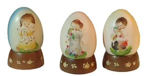 Anri Ferrandiz, Made in Italy, ceramic eggs, holiday, 1970's, set of 3 - Picture 1 of 10