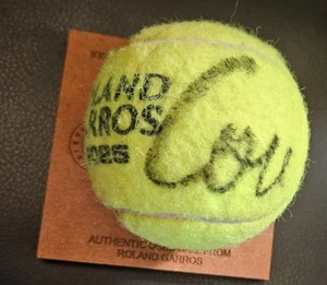 COCO GAUFF AUTOGRAPHED 2025 MATCH USED ROLAND GARROS/FRENCH OPEN/TENNIS BALL - Picture 1 of 5