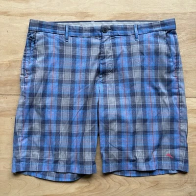Pantalones Cortos TOMMY BAHAMA Para Hombres 40 Azul Gris Golf Rendimiento Cuadros Putter Allí Foto 1 de 4