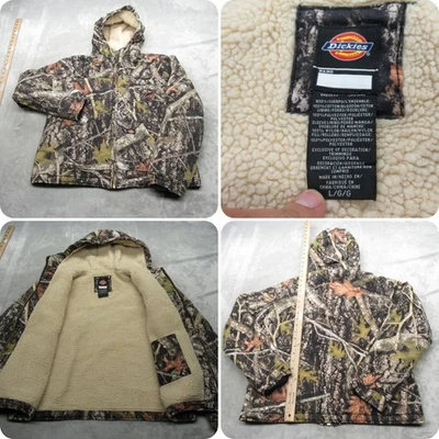 Chaqueta Dickies Juvenil Grande Verde Camuflada Lona Forrada Sherpa Resistente al Agua Resistente Foto 1 de 4