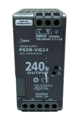IDEC CORPORATION PS5R-VG24 POWER SUPPLY 240W IN: 100-240VAC OU: 24VDC DIN - Image 1 of 4