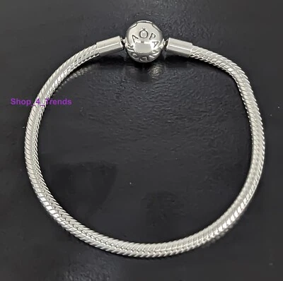100% Authentic PANDORA 590728 925 Silver Smooth Snake Chain Charm Bracelet New - Image 1 of 4