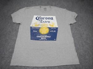 Corona Extra T Shirt Unisex Size XL Gray Yellow Blue White Logo Relaxed