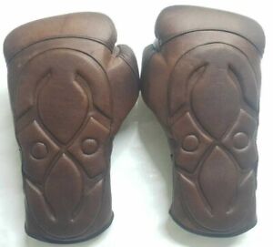 Unique brown Leather Boxing Gloves Any Logo Or Name  No Cleto Reyes.