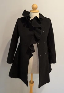 Rothschild Black Snap Button Coat Girls Sz 8 - Picture 1 of 8