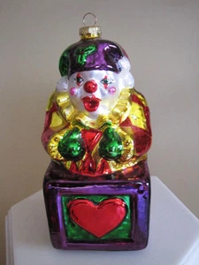 HANDBLOWN GLASS ORNAMENT JESTER JACK IN BOX 6 1/2 IN. - Picture 1 of 4