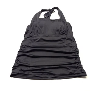 NEW Lands' End Black Halter Tankini Swimsuit Top Petite M size 10 P NWOT - Picture 1 of 6