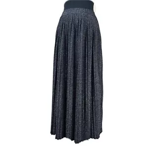 A New Day Black Metallic Pleated A-Line Midi Skirt Size XXL - Picture 1 of 6