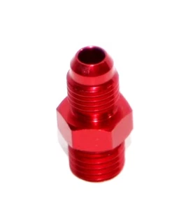 RED 4AN AN-4 to M12x1.5 NPT Male Thread Straight Aluminum Fitting Adapter - Picture 1 of 6
