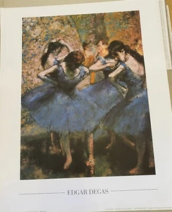 Edgar Degas colour poster 'dancers in blue' 500x400mm - Picture 1 of 1