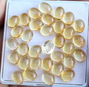 Lote de piedras preciosas sueltas cabujón ovalado de 48,70 quilates 33 piezas citrino natural 6*8 mm - Imagen 1 de 3