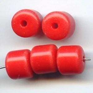 12 CUENTAS DE BARRIL LISAS VINTAGE DE VIDRIO CHECO ROJO 10mm 79 - Imagen 1 de 1