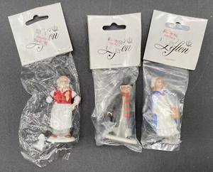 (3) LEFTON CHRISTMAS VILLAGE FIGURES DOCTOR, NURSE AND INN KEEPER BROKE ARM, NIP - Picture 1 of 4