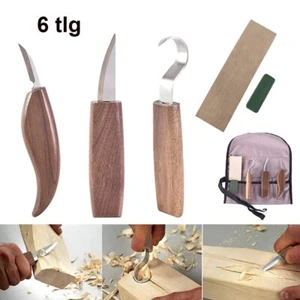 6 Stk Schnitzwerkzeug Schnitzmesser Satz Holz Schnitzen Schnitzeisen Messer set - Bild 1 von 12