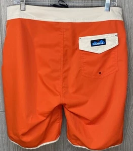 Kavu Men’s Board Shorts Orange Pockets Flat Front Swim Shorts Size Medium - Picture 1 of 7