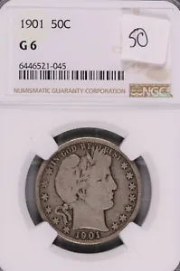 1901 Barber Silver Half Dollar NGC G-6 #1-045 - Picture 1 of 2