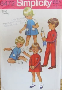 VTG Simplicity 8472 Baby Toddler Sz 1 DRESS & JUMPSUIT Star Trek Costume Pattern - Picture 1 of 2