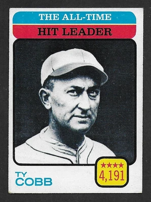1973 年 Topps #471 The All-Time Hit Leader,Ty Cobb,EX-EXMT — 第 1/2 张图片