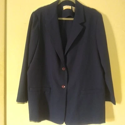 Винтажный блейзер Alfred Dunner — классический темно-синий размер 20 Вт - Изображение 1 из 4