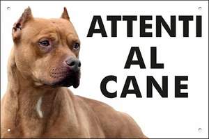 PITBULL cartello targa Attenti al Cane in metallo Alluminio Rigido, 3mm 30x40 - Foto 1 di 3