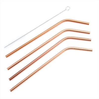 Old Dutch 1405 Drinking Straws with Cleaning Brush, Copper/Stainless Steel, - Image 1 of 3